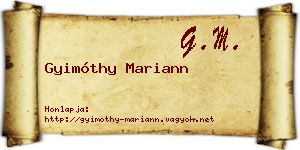 Gyimóthy Mariann névjegykártya